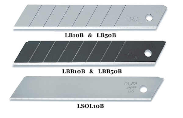 Olfa 18mm blades - LB, LBB, LSOL-B